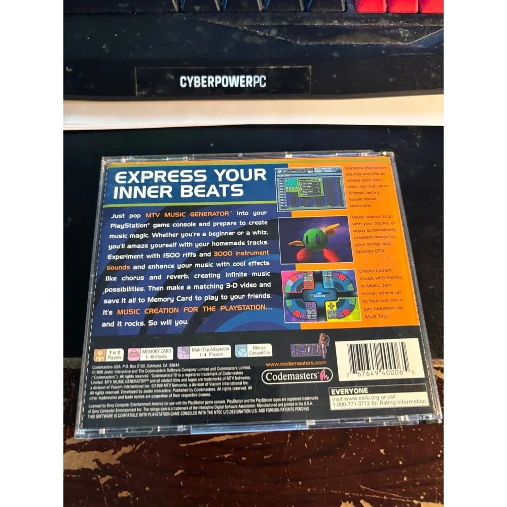 MTV Music Generator (Sony PlayStation 1, 1999) RARE COMPLETE